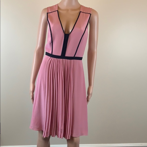Victoria Beckham contrast trim pleated dress Sz4 - Picture 3 of 7